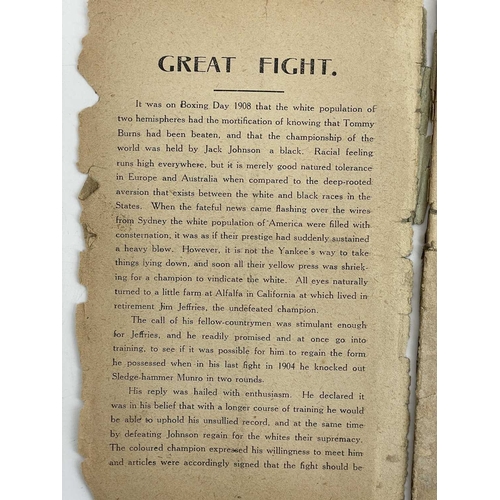 112 - (Boxing) Black v White. Full and Authentic Account of the Great Battle for the World’s Championship ... 