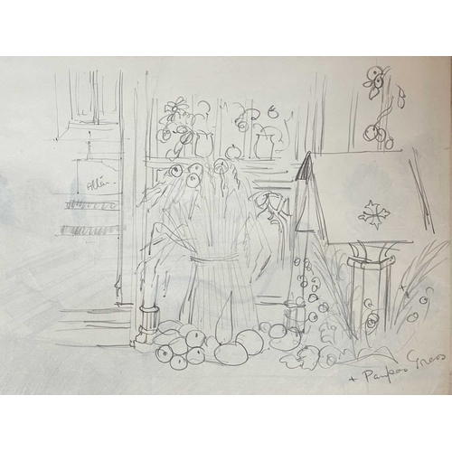 1126 - Frederick ROBERTS JOHNSON (1900-1986) 'As They Might Have Been' mixed media, caricature of J.H Thoma... 