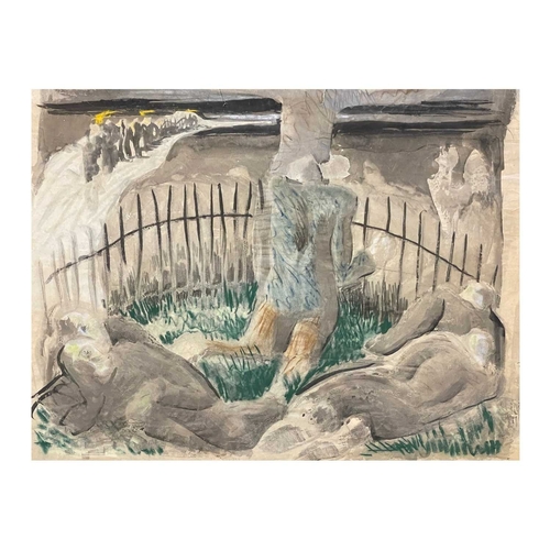 1128 - Frederick ROBERTS JOHNSON (1900-1986) Monumentous Moments Ink on paper, 56cm x 38cm; together with f... 