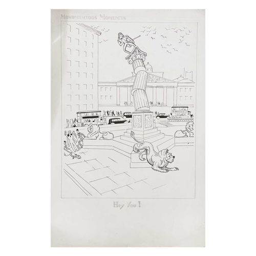 1128 - Frederick ROBERTS JOHNSON (1900-1986) Monumentous Moments Ink on paper, 56cm x 38cm; together with f... 