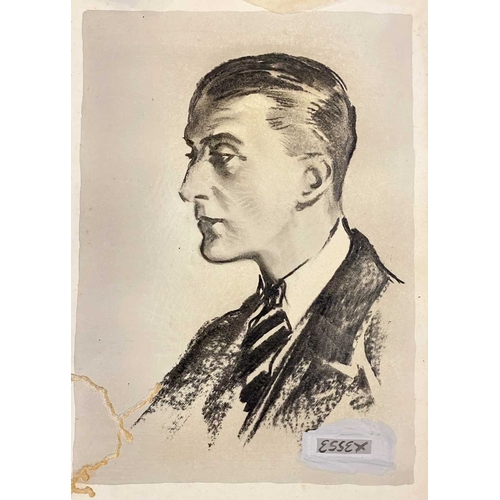 1131 - Frederick ROBERTS JOHNSON (1900-1986) A portfolio of works Including a mixed media portrait of novel... 