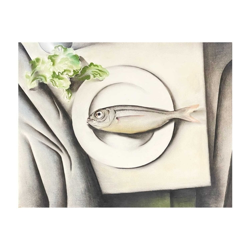 1140 - Frederick ROBERTS JOHNSON (1900-1986) Plated Sardine Mixed media on paper, 45.5cm x 58.5cm. Frederic... 