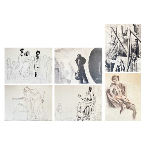 1166 - Arthur WRAGG (1903-1976) Thirteen Sketches and Studies Mixed media, including pen and ink and graphi... 