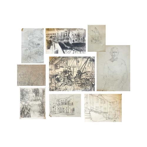 1171 - Frederick ROBERTS JOHNSON (1900-1986) A selection of works The Workshop, graphite and charcoal on pa... 