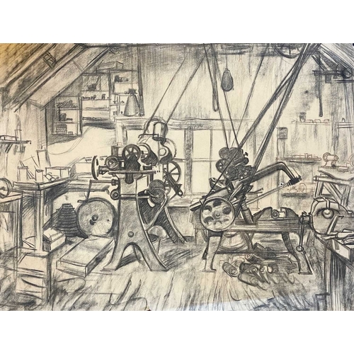 1171 - Frederick ROBERTS JOHNSON (1900-1986) A selection of works The Workshop, graphite and charcoal on pa... 