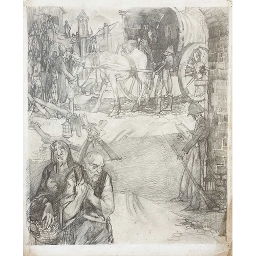 1171 - Frederick ROBERTS JOHNSON (1900-1986) A selection of works The Workshop, graphite and charcoal on pa... 