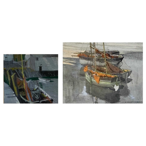 1175 - Frederick ROBERTS JOHNSON (1900-1986) Two fishing boat studies Each pastel on card, one signed, 31cm... 