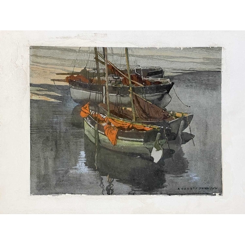 1175 - Frederick ROBERTS JOHNSON (1900-1986) Two fishing boat studies Each pastel on card, one signed, 31cm... 