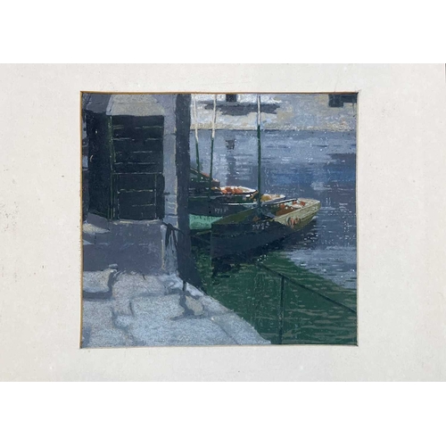 1176 - Frederick ROBERTS JOHNSON (1900-1986) Two harbour views of Polperro Each pastel on card, 27cm x 22.5... 