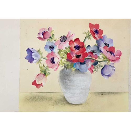 1178 - Frederick ROBERTS JOHNSON (1900-1986) Three Floral Studies, two with distant views Mixed media, each... 