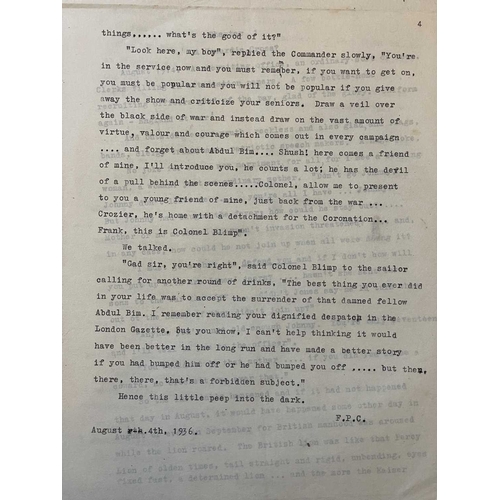 1185 - Brigadier General CROZIER, F.P The Men I Killed A manuscript sent to Arthur Wragg with hand-written ... 