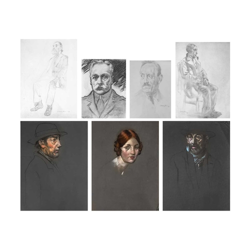 1193 - Frederick ROBERTS JOHNSON (1900-1986) Seven Portrait Studies Mixed media on paper, three signed and ... 