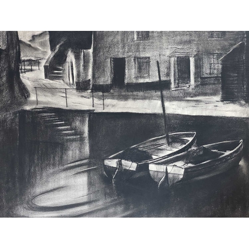 1194 - Frederick ROBERTS JOHNSON (1900-1986) Harboured Boats and other works Two charcoal on paper, each 51... 