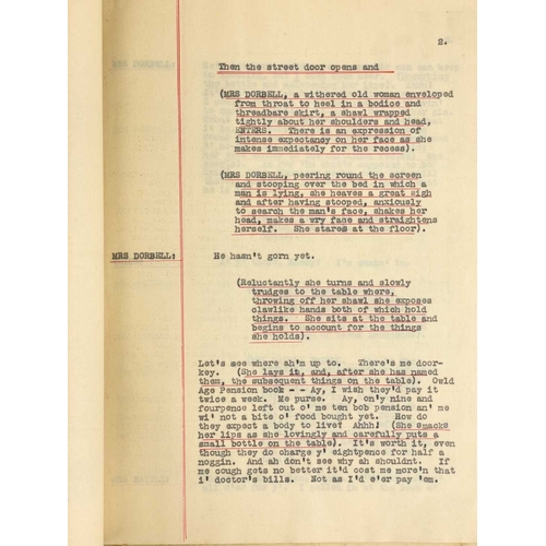 1206 - Walter GREENWOOD (1903-1974) The Practiced Hand playscript A marked copy of the one act play, togeth... 