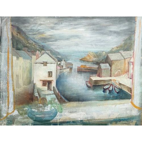 1213 - Frederick ROBERTS JOHNSON (1900-1986) Seven Polperro-based works .Mixed media including oils and pas... 