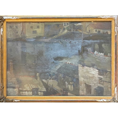 1213 - Frederick ROBERTS JOHNSON (1900-1986) Seven Polperro-based works .Mixed media including oils and pas... 