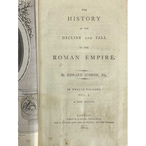 17 - (Bindings) Edward Gibbon The History of the Decline and Fall of the Roman Empire Twelve volumes, uni... 