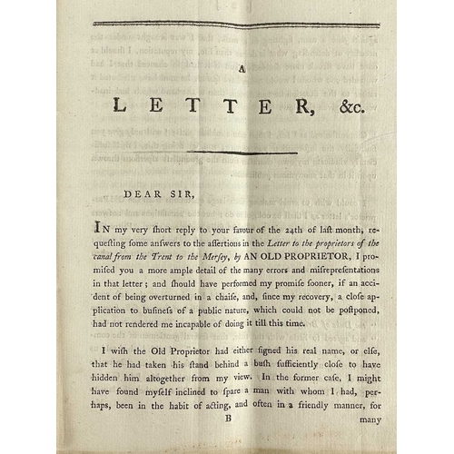 21 - Josiah Wedgwood A Letter to a Respectable Proprietor of the Navigation from The Trent to The Mersey ... 