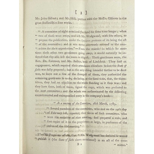 21 - Josiah Wedgwood A Letter to a Respectable Proprietor of the Navigation from The Trent to The Mersey ... 