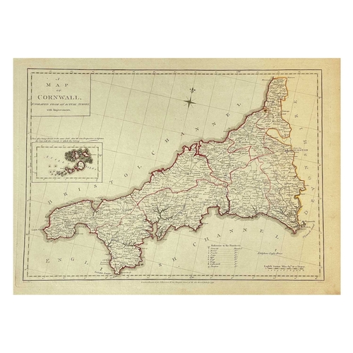 216 - (Cornwall) John Harrison and Edward Sudlow A Map of Cornwall Engraved From An Actual Survey Copper e... 