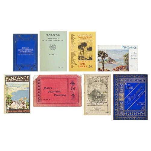 217 - (Penzance) Eight ephemeral publications 'The Offical Guide to Penzance,' original blue cloth with gi... 