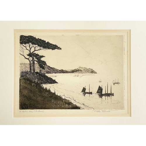 237 - Edward W. SHARLAND (1884-1967) St Ives Etching, signed and inscribed, plate size 17.5 x 25cm; Rex Sc... 