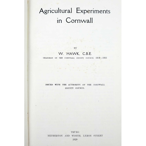 242 - (Cornwall) W. Hawk Agricultural Experiments in Cornwall Presentation inscription to ffep W Borlase..... 