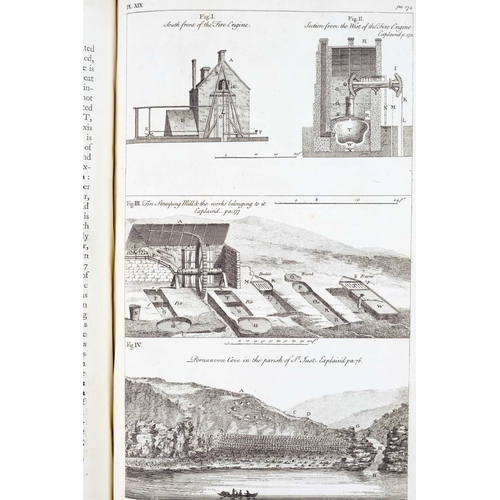 245 - William Borlase The Natural History of Cornwall First edition, contemporary full calf, morocco label... 