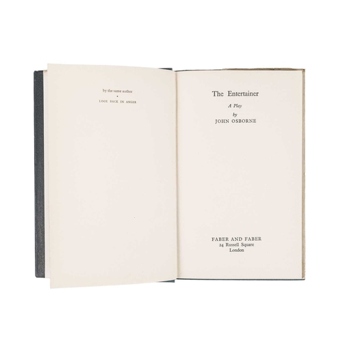 249 - John Osborne The Entertainer First edition, small nibbles to unclipped dj, with a theatre programme ... 