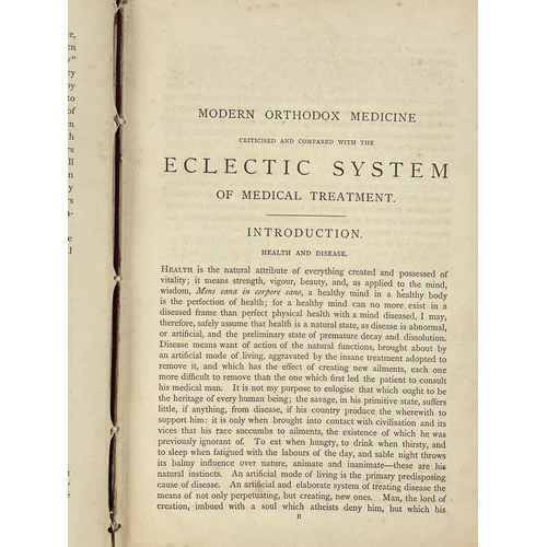 250 - Ferdinand Dupre Orthodox Or Allopathic Medicine: What Is It? First edition, rebound in a full purple... 