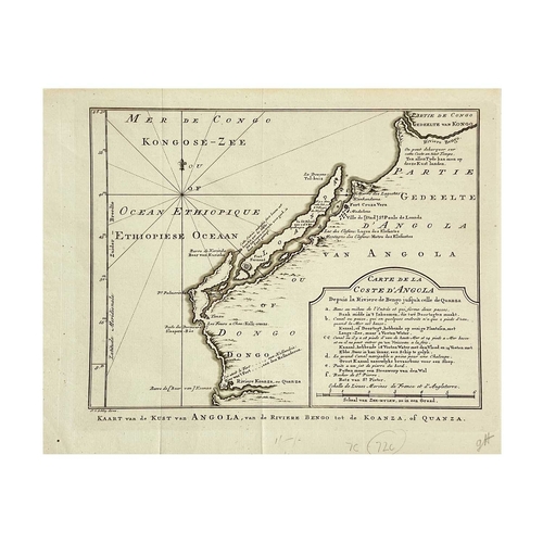 254 - (Indian Ocean and Africa) Jacues-Nicolas Bellin (1703-1772) Nine copper engraved maps J. Cary after ... 