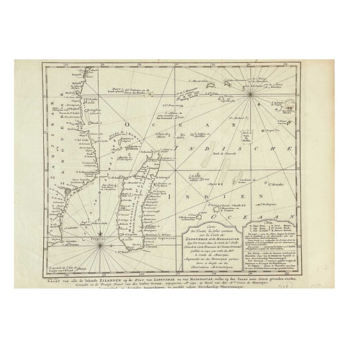 254 - (Indian Ocean and Africa) Jacues-Nicolas Bellin (1703-1772) Nine copper engraved maps J. Cary after ... 