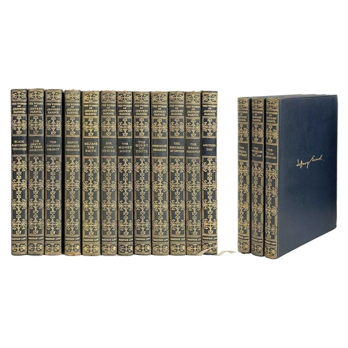 261 - Jeffery Farnol Works of Pocket edition, fifteen volumes, dark blue uniform soft leather with gilt de... 