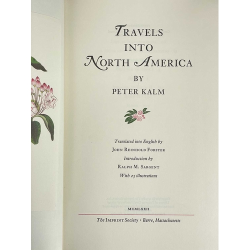 268 - Peter Kalm Travels Into North America Translated by Reinhold Forster, cloth backed boards, card slip... 