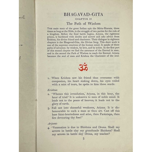 270 - (Signed and inscribed) Juan Mascaro Bhagavad-Gita. The Divine Song Chapter II only, signed and inscr... 