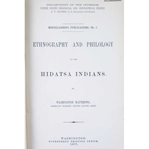 286 - (Americana) Government Printing Press, Washington Two fine works Washington Matthews. 'Ethnography a... 