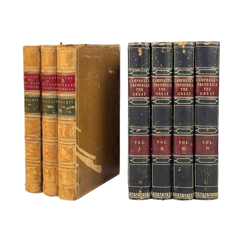 290 - (Bindings) Thomas Campbell (ed) Frederick the Great, His Court and Times Four volumes, full dark blu... 