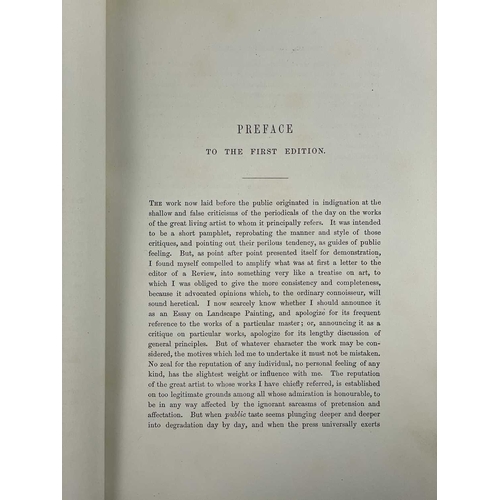 291 - (Bindings) John Ruskin Modern Painters Five volumes, vol I seventh edition, vol II fifth edition, vo... 