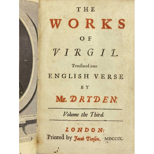 300 - John Dryden (trans) The Works of Virgil Third volume only, ealry edition, full calf rubbed and chipp... 