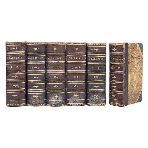 302 - The Works of William Shakspere Knights Cabinet Edition Twelve volumes bound in six, uniform half cal... 