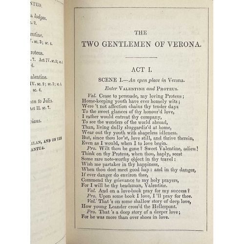 302 - The Works of William Shakspere Knights Cabinet Edition Twelve volumes bound in six, uniform half cal... 