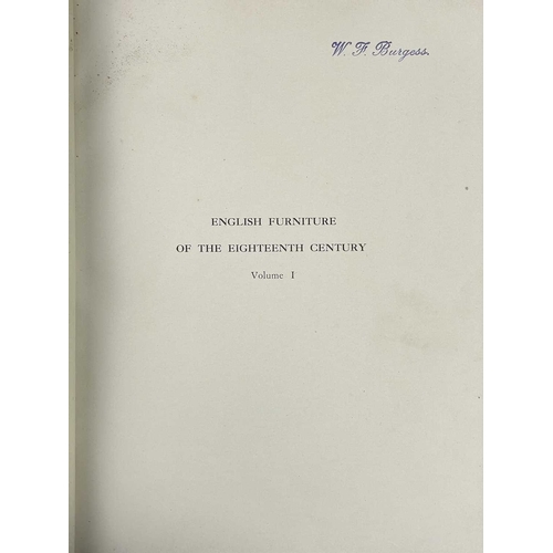 304 - Seven works Herbert Cescinsky. 'English Furniture of the Eighteenth Century,' three volumes, folio, ... 