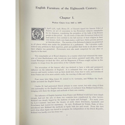 304 - Seven works Herbert Cescinsky. 'English Furniture of the Eighteenth Century,' three volumes, folio, ... 