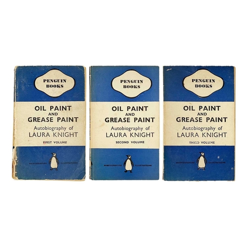 306 - Laura Knight Oil Paint and Grease Paint Three volumes, all first Penguin editions, card wraps, tape ... 