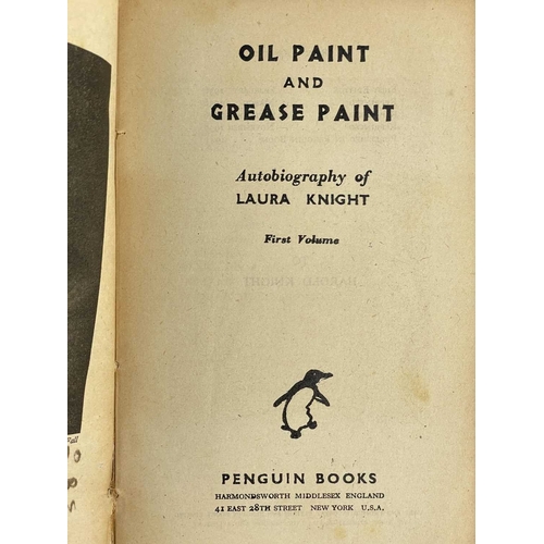 306 - Laura Knight Oil Paint and Grease Paint Three volumes, all first Penguin editions, card wraps, tape ... 