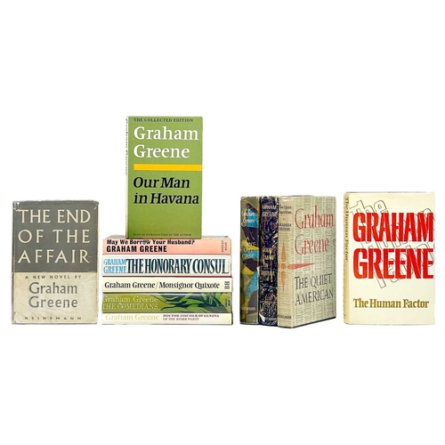 338 - Graham Green Eleven first editions 'The Quiet American,' first edition, original cloth, some mould s... 