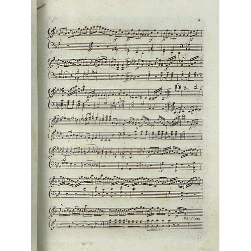 345 - (Sheet Music) Haydn’s 12 Symphonies [18th Century] Half morocco with marbled boards, rubbed and bump... 