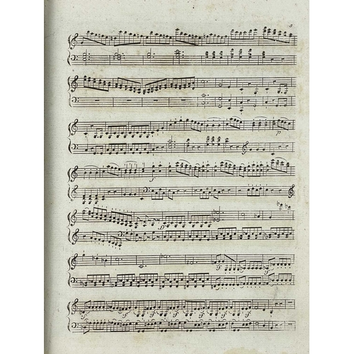 345 - (Sheet Music) Haydn’s 12 Symphonies [18th Century] Half morocco with marbled boards, rubbed and bump... 