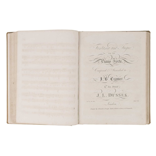 346 - (Sheet Music) A sammelband of early 19th century music for the Piano Forte Folio, modern full cloth,... 