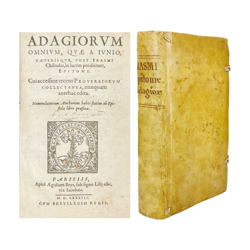 365 - Erasmus (Desiderius) Adagiorum omnium, quae a Junio, caeterisque, post Erasmi Chiliadas, in lucem pr... 